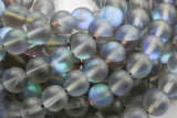 Gorgeous Gray Spectrolite Quartz Matt, High Quality in Round, 6mm, 8mm, 10mm, 12mm- Full Strand- 15.5 Inches AAA Quality