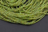Natural Peridot Faceted Cube Beads Size 2mm and 3mm 15.5" Strand