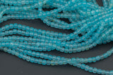 Swiss Blue Topaz Faceted Cube Beads Size 4mm and 5mm 15.5" Strand