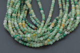 Natural Green Aventurine Faceted Cube Beads Size 2.5mm and 5mm 15.5" Strand