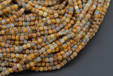 Natural Lemurian Blue Calcite Faceted Cube Beads Size 3.5mm 15.5" Strand