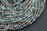 Natural Larimar - Full Strands-15.5 inches- 2mm and 4mm- Nice Size Hole- Diamond Cutting, High Facets-Nice and Sparkly-Faceted Round