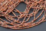 Natural Rhodochrosite - Full Strands-15.5 inches- 2.5mm- Nice Size Hole- Diamond Cutting, High Facets-Nice and Sparkly-Faceted Round