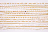 14K Ion Gold Plated unfinished loose chain by the yard oval rolo faceted round