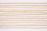14K Ion Gold Plated unfinished loose chain by the yard oval rolo faceted round