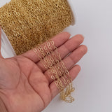 3mm Heart Chain Ion Plated Brass Chain - Tarnish Resistant Wholesale 1 yard per order