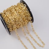 Flattened Paperclip Chain 6x14mm Ion Plated Brass Chain - Tarnish Resistant Wholesale 1 yard per order