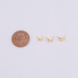50pc 14K Gold PVD Ion Plated Clamshell Clam Shell Crimps for wires cords and chains