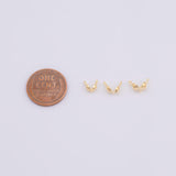 50pc 14K Gold pvd Ion Plated Clamshell Clam Shell Crimps for wires cords and chains