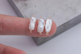 USA Gold Filled Natural Stick Pearl Connector Handmade Approx. 6x19mm. Made with Natural Freshwater Pearl and Connector or Charm