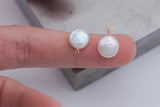USA Gold Filled Natural Coin Pearl Connector Handmade Approx. 10-11mm. Made with Natural Freshwater Pearl and Connector or Charm