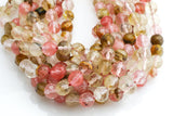 Natural Strawberry Quartz, High Quality in Faceted Round-6mm, 8mm, 10mm, 12mm- Wholesale Bulk or Single Strand! AAA Quality Gemstone Beads