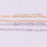 16" Hammered Paperclip Necklace 14k Gold Plated Ion Silver Necklace Hammered Paperclip Necklace 4x11mm