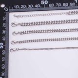 16" Silver Necklace Charm Bar Necklace Cuban Curb Chain Necklace 4 Size