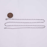 18" 14k Gold Plated Ion Necklace Double Flat Chain Silver 2mm Chain