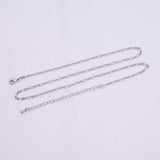 16" 18" Sunburst Figaro Necklace Charm Bar Gold Necklace Silver Bracelet Italian Figaro Sunburst Sun Burst Chain 2.5x5m