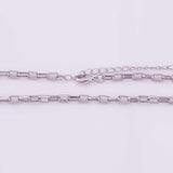 18" Rectangle Necklace 14k Gold Plated Ion Silver Necklace Rectangle Necklace 3mm
