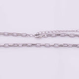18" Rectangle Necklace 14k Gold Plated Ion Silver Necklace Rectangle Necklace 3mm