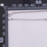 Charm Bar Bracelet Gold Silver Bracelet Rolo Chain 2.5mm