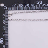 Charm Bar Bracelet Gold Silver Bracelet Rolo Chain 2.5mm