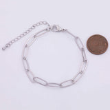 Charm Bar Bracelet Gold Silver Bracelet Paperclip 5x14mm