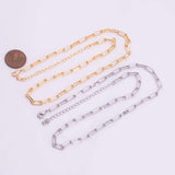 16" 14k Gold Plated Ion Necklace Charm Bar Necklace Paperclip Chain Necklace Rolo Style 4x11mm