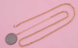 18" 14k Gold Plated Ion Necklace Charm Bar Necklace Oval 3.5x4mm