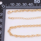 16" 14k Gold Plated Ion Necklace Charm Bar Necklace Round Rolo Necklace 4mm