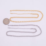 16" 14k Gold Plated Ion Necklace Charm Bar Necklace Round Rolo Necklace 4mm