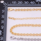 18" 14k Gold Plated Ion Necklace Charm Bar Necklace Rolo Round Necklace 4mm