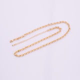 18" 14k Gold Plated Ion Necklace Charm Bar Necklace Faceted Oval 4x5.5mm