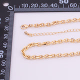 18" 14k Gold Plated Ion Necklace Charm Bar Necklace Faceted Oval 4x5.5mm