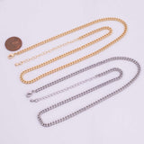 16" Cuban Chain Necklace Gold PVD Ion Plated Silver Necklace Charm Bar Necklace Cuban Curb Chain Necklace 3.5mm