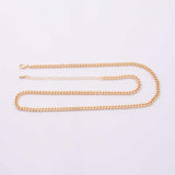 16" Cuban Chain Necklace Gold PVD Ion Plated Silver Necklace Charm Bar Necklace Cuban Curb Chain Necklace 3.5mm