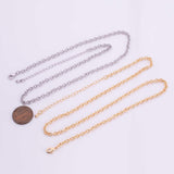 16" Gold PVD Ion Plated Necklace Charm Bar Necklace Oval 3.5x4mm
