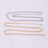 16" Gold PVD Ion Plated Necklace Charm Bar Necklace Oval 3.5x4mm