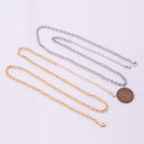 16" Gold PVD Ion Plated Necklace Charm Bar Necklace Oval 3.5x4mm