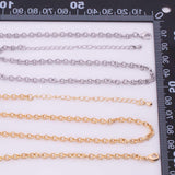 16" Gold PVD Ion Plated Necklace Charm Bar Necklace Oval 3.5x4mm