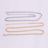 16" Gold PVD Ion Plated Necklace Charm Bar Necklace Oval 3.5x4mm