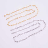 16" 14k Gold PVD Ion Plated Necklace Charm Bar Necklace Paperclip Necklace 4x10mm