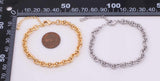 14k Gold PVD Ion Plated Charm Bar Bracelet Sturdy Oval Bracelet 6mm