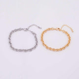 14k Gold PVD Ion Plated Charm Bar Bracelet Sturdy Oval Bracelet 6mm