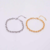 14k Gold PVD Ion Plated Charm Bar Bracelet Sturdy Oval Bracelet 6mm