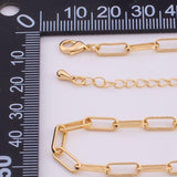 18" Paperclip Necklace Rolo Style 4mm 14k Gold PVD Ion Plated Silver Necklace Charm Bar Necklace
