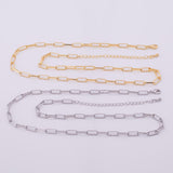 18" Paperclip Necklace Rolo Style 4mm 14k Gold PVD Ion Plated Silver Necklace Charm Bar Necklace