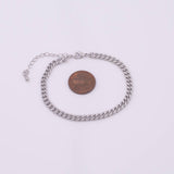 Cuban Bracelet 14k Gold PVD Ion Plated Charm Bar Bracelet Cuban Curb Chain Bracelet 4.5mm