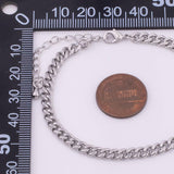 Cuban Bracelet 14k Gold pvd Ion Plated Charm Bar Bracelet Cuban Curb Chain Bracelet 4.5mm