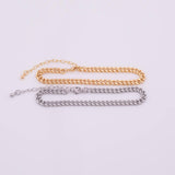 Cuban Bracelet 14k Gold PVD Ion Plated Charm Bar Bracelet Cuban Curb Chain Bracelet 4.5mm