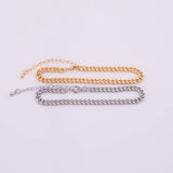 Cuban Bracelet 14k Gold PVD Ion Plated Charm Bar Bracelet Cuban Curb Chain Bracelet 4.5mm