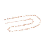18" Silver Necklace Hammered Paperclip Necklace 4x11mm 14k Gold PVD Ion Plated